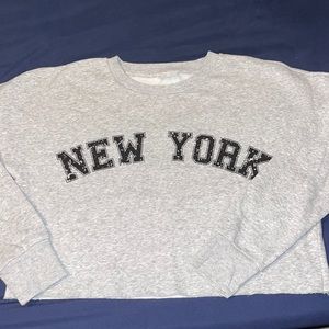 “New York” Cropped grey crewneck from Nordstrom Rack